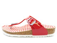 Birkenstock Gizeh sandal nautical stripes red with buckle